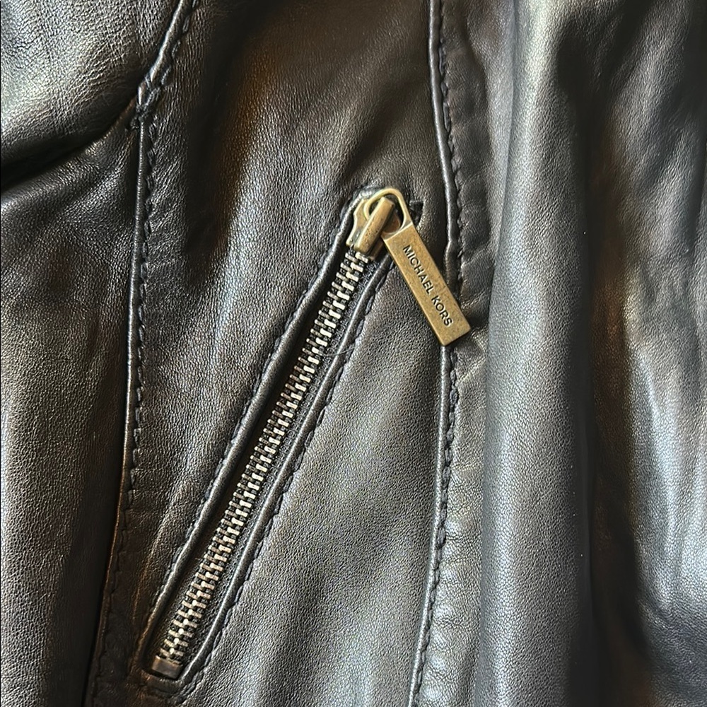 Michael Kors Women's Black Leather Jacket - Picture 4 of 6